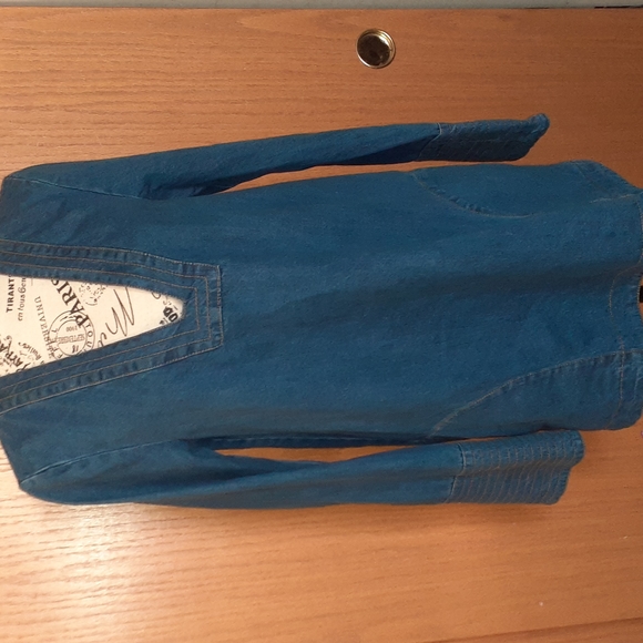 Free People Denim Top - Picture 2 of 7